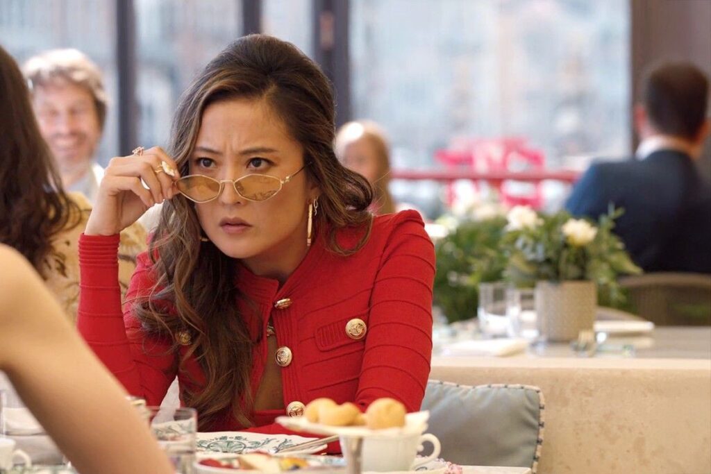 Emiy In Paris Mindy Chen Red Ribbed Set